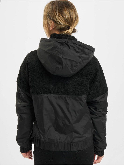 Urban Classics Winter Jacket Ladies Sherpa Mix Pull Over black