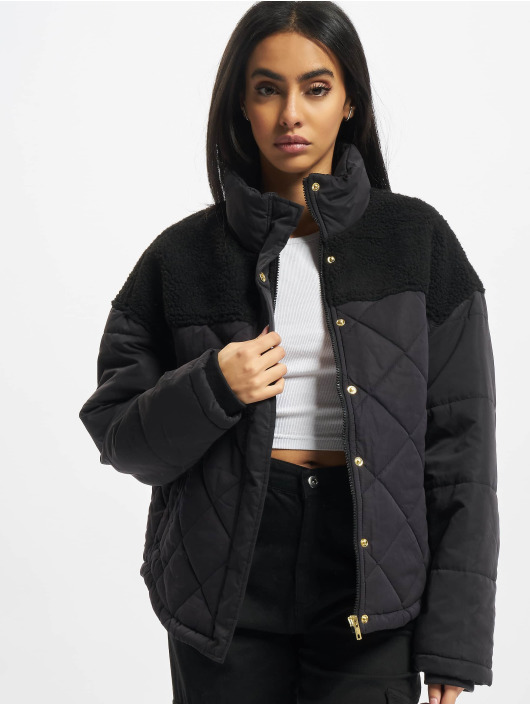 Urban Classics Winter Jacket Ladies Oversized Diamond Quilt black
