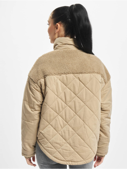 Urban Classics Zimné bundy Ladies Oversized Diamond Quilt béžová
