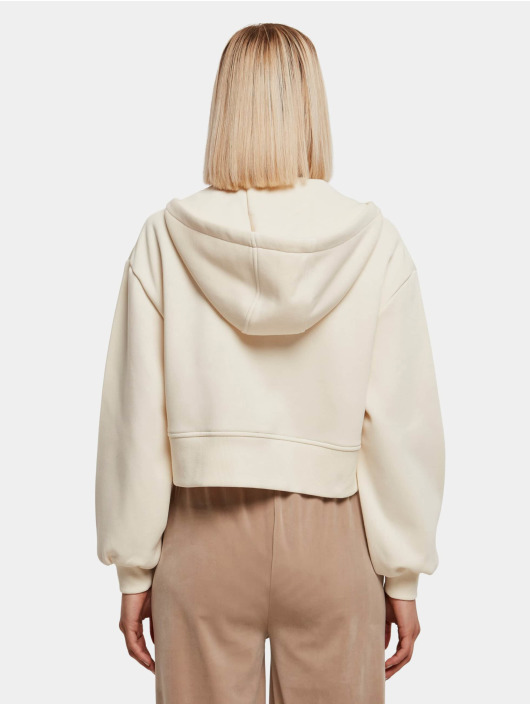 Urban Classics Zip Hoodie Ladies Short Oversize beige