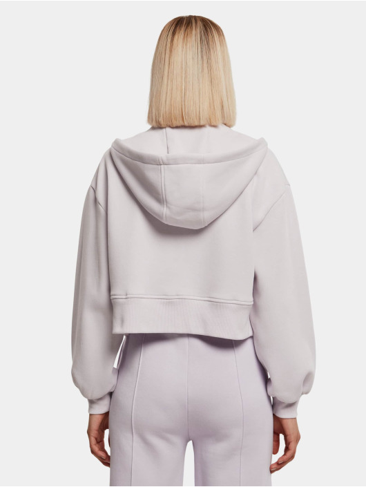 Urban Classics Zip Hoodie Ladies Short Oversized fialová