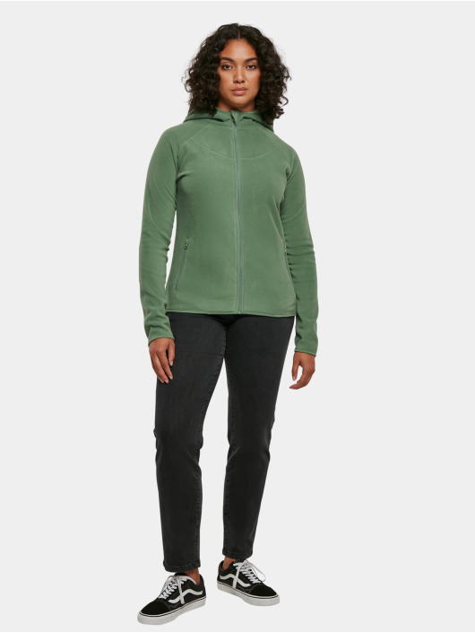 Urban Classics Zip Hoodie Ladies Polar Fleece green