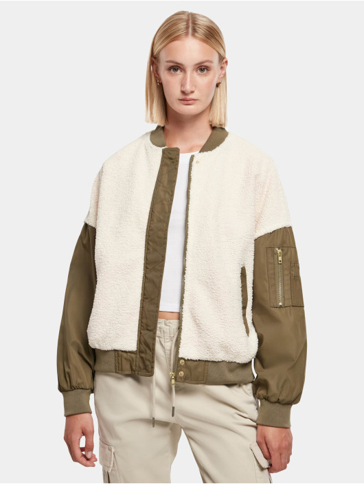 Urban Classics Zomerjas Ladies Oversized Sherpa Mixed Transition beige