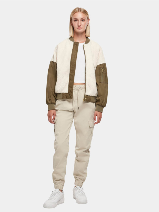 Urban Classics Zomerjas Ladies Oversized Sherpa Mixed Transition beige