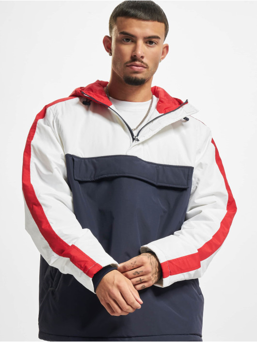 Urban Classics Zomerjas 3-Tone Padded Pull Over Hooded blauw