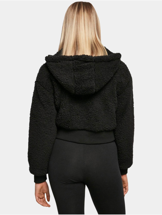 Urban Classics Zomerjas Ladies Short Oversized Sherpa zwart