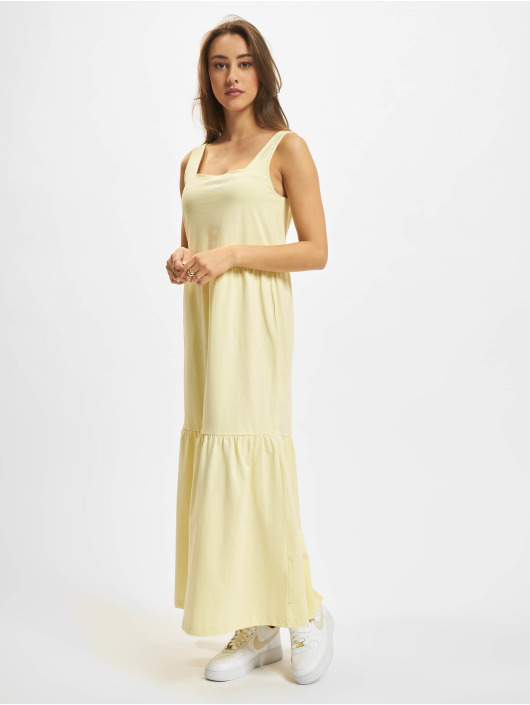 Urban Classics Šaty Ladies 7/8 Length Valance Summer žltá