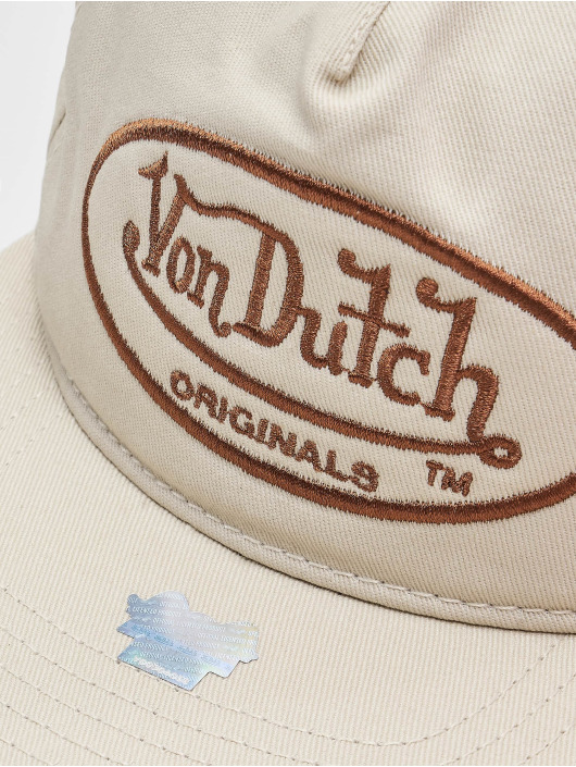 Von Dutch Snapback Caps Unstructed Utica Cot Twill béžový