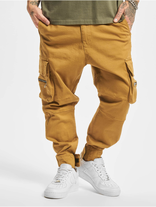 VSCT Clubwear Cargo pants Nolan Cuffed Laces Velcro hnědý