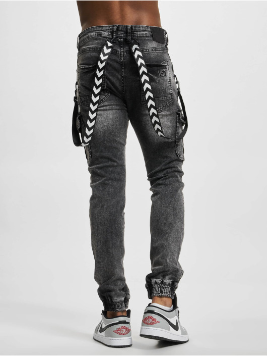 VSCT Clubwear Cargo pants Keanu Biker Suspender svart
