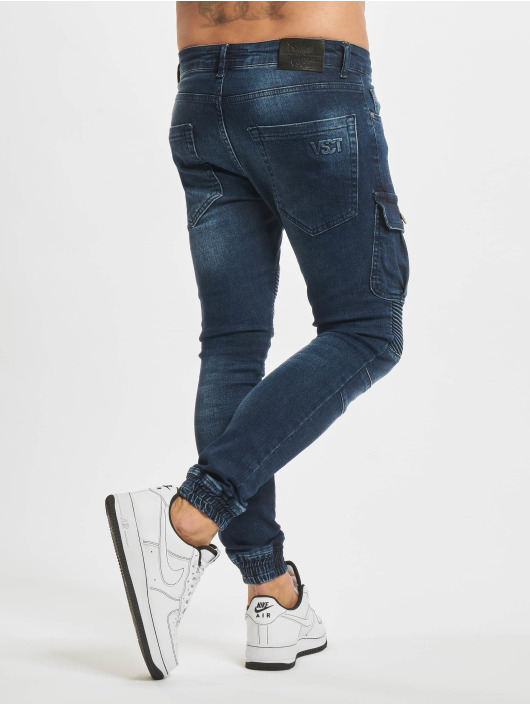 VSCT Clubwear dżinsy przylegające Keanu Biker niebieski