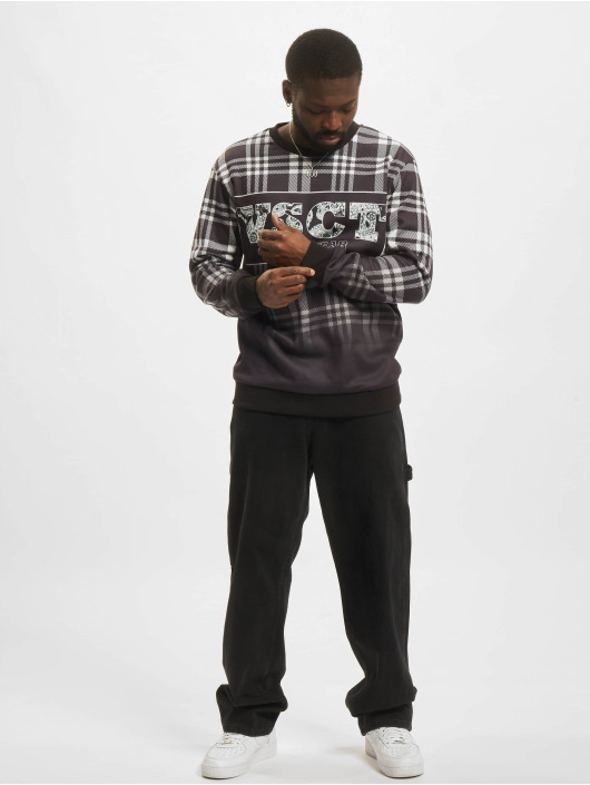 VSCT Clubwear Pullover Clubwear Checked Crewneck Logo black