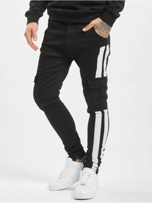 VSCT Clubwear Slim Fit Jeans Keanu Mega Stripe svart
