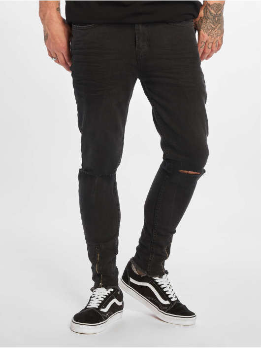 VSCT Clubwear Slim Fit Jeans Keanu Leg Zip èierna