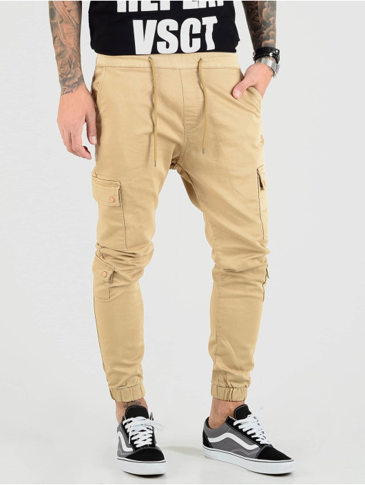 VSCT Clubwear Spodnie Chino/Cargo Nexus Straight Cuffed bezowy