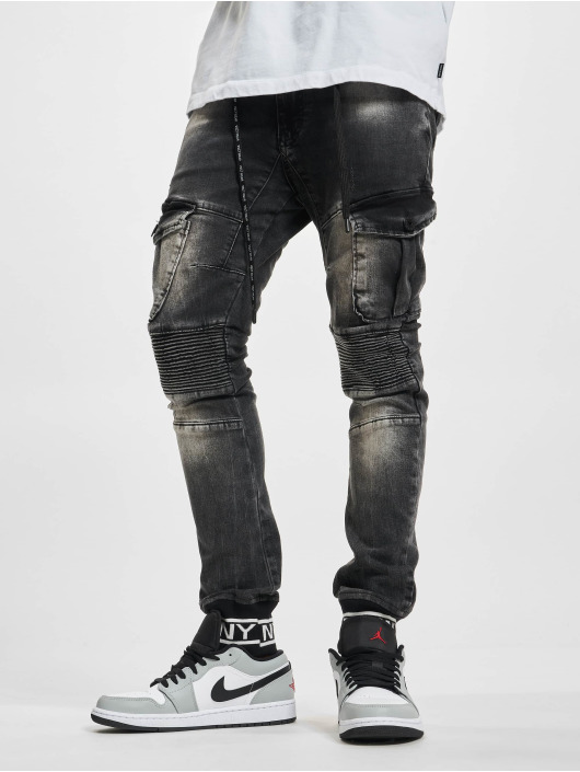 VSCT Clubwear Spodnie Chino/Cargo Keanu Biker czarny