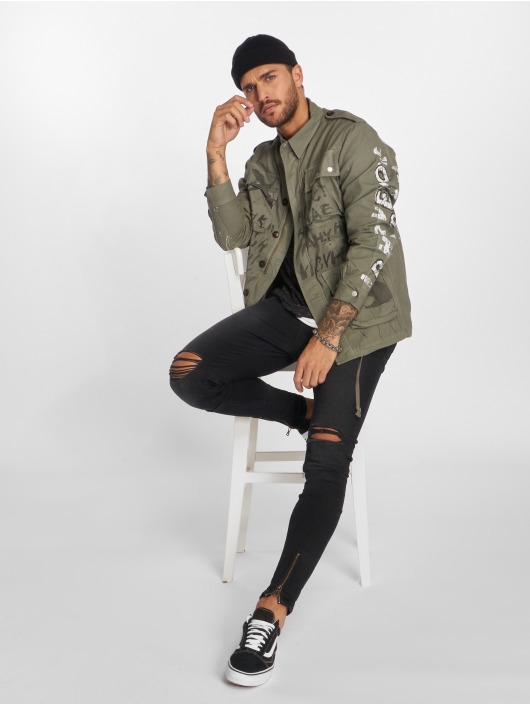 VSCT Clubwear Veste mi-saison légère Handpaint Military gris