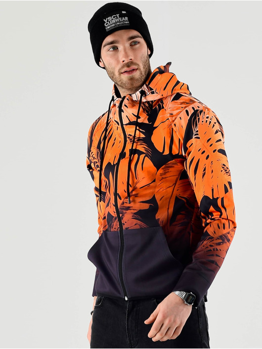 VSCT Clubwear Zip Hoodie Graded Tech Fleece Hooded Leaf-Camo orange