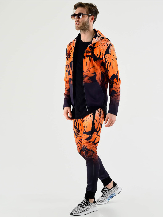 VSCT Clubwear Zip Hoodie Graded Tech Fleece Hooded Leaf-Camo oranžová