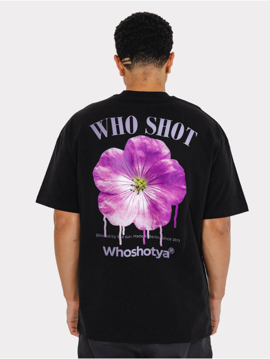 Who Shot Ya? Camiseta Flower Oversize negro