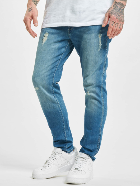 Wrangler Jean coupe droite Destroyed bleu