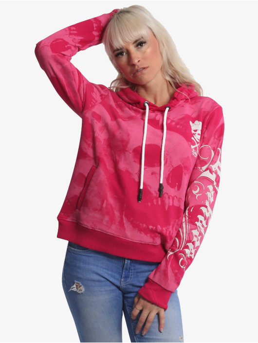 Yakuza Bluzy z kapturem Skull Allover pink