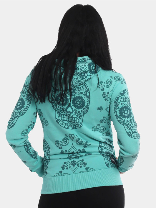 Yakuza Mikiny Skull Pattern Allover tyrkysová