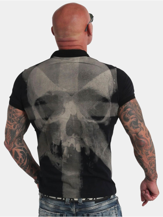 Yakuza Poloshirt Iconic Skull schwarz