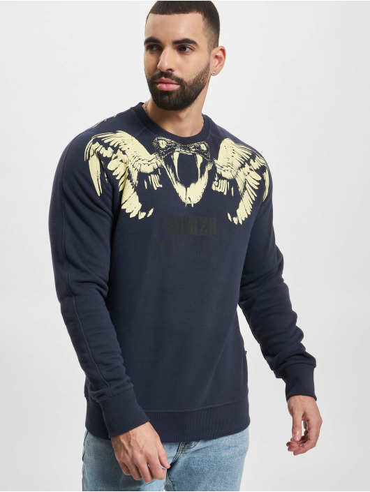 Yakuza Herren Pullover Snake Raglan in blau