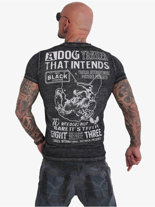 Yakuza T-shirt Dog Burnout nero