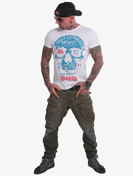Yakuza T-shirts Through Skull hvid