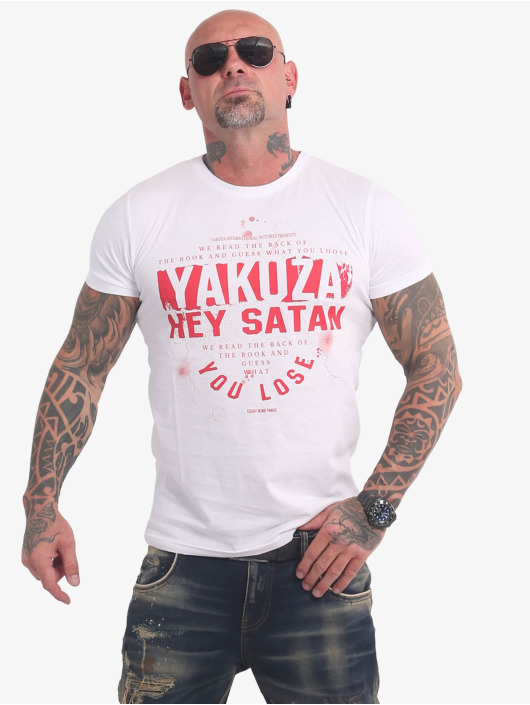 Yakuza T-skjorter Hey Satan hvit
