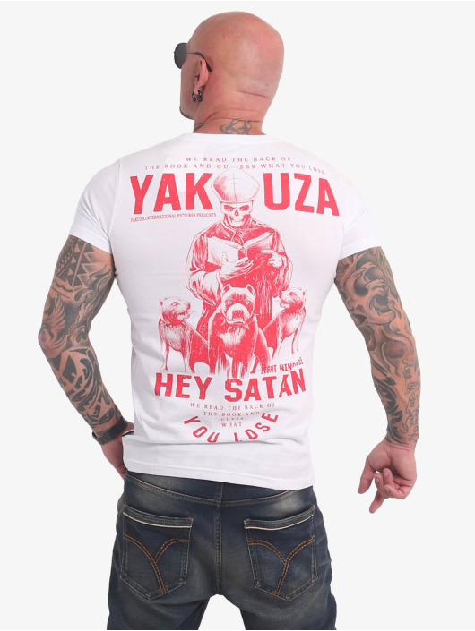 Yakuza T-skjorter Hey Satan hvit