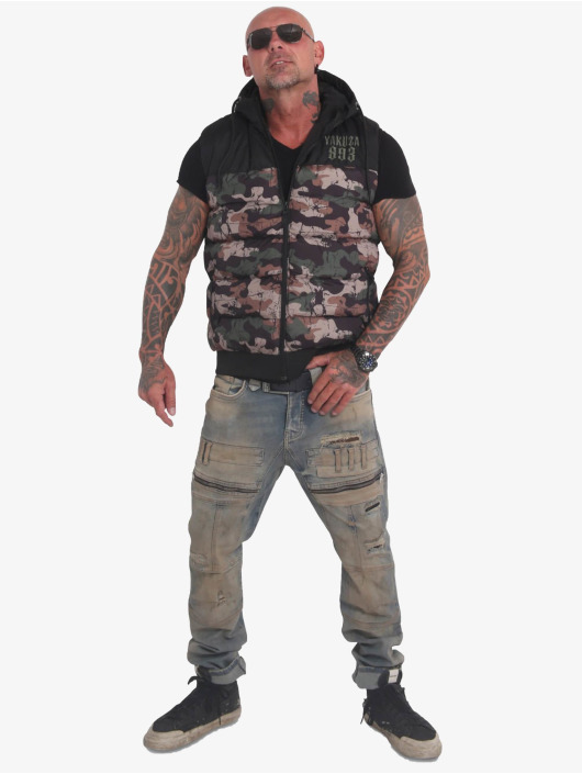 Yakuza Veste sans manche Fck Society Quilted Hooded camouflage