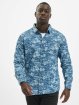 Urban Classics Chemise Printed Palm Denim bleu