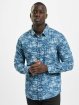 Urban Classics Chemise Printed Palm Denim bleu