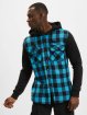 Urban Classics Hooded Checked Flanell Sweat Sleeve Shirt Bla