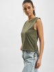 Urban Classics Tank Tops Lace Up Cropped olivová