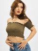 Urban Classics Topper Cold Shoulder Smoke Cropped oliven