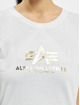 Alpha Industries T-Shirt New Basic Foil Print blanc