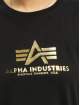 Alpha Industries T-skjorter Basic T Long Foil Print svart