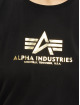 Alpha Industries T-skjorter New Basic Foil Print svart