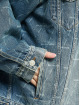 Balenciaga Jeansjacken Large Fit All Over Logo blau