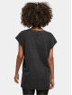 Build Your Brand Camiseta Ladies Acid Washed Extended Shoulder negro