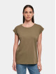 Build Your Brand Camiseta Ladies Organic Extended Shoulder oliva
