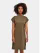 Build Your Brand jurk Ladies Turtle Extended Shoulder olijfgroen