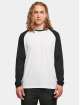 Build Your Brand Pitkähihaiset paidat Contrast Raglan valkoinen