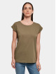 Build Your Brand T-paidat Ladies Organic Extended Shoulder oliivi