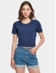 Build Your Brand T-Shirt Cropped blau