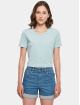 Build Your Brand t-shirt Cropped blauw